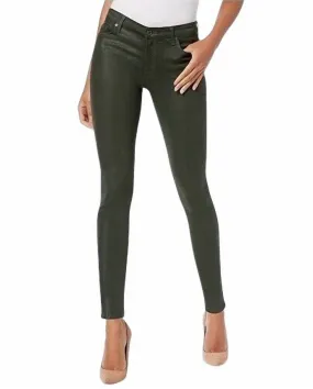 7 For All Mankind - The Skinny Ankle Coated Shiny Mid Rise Jean