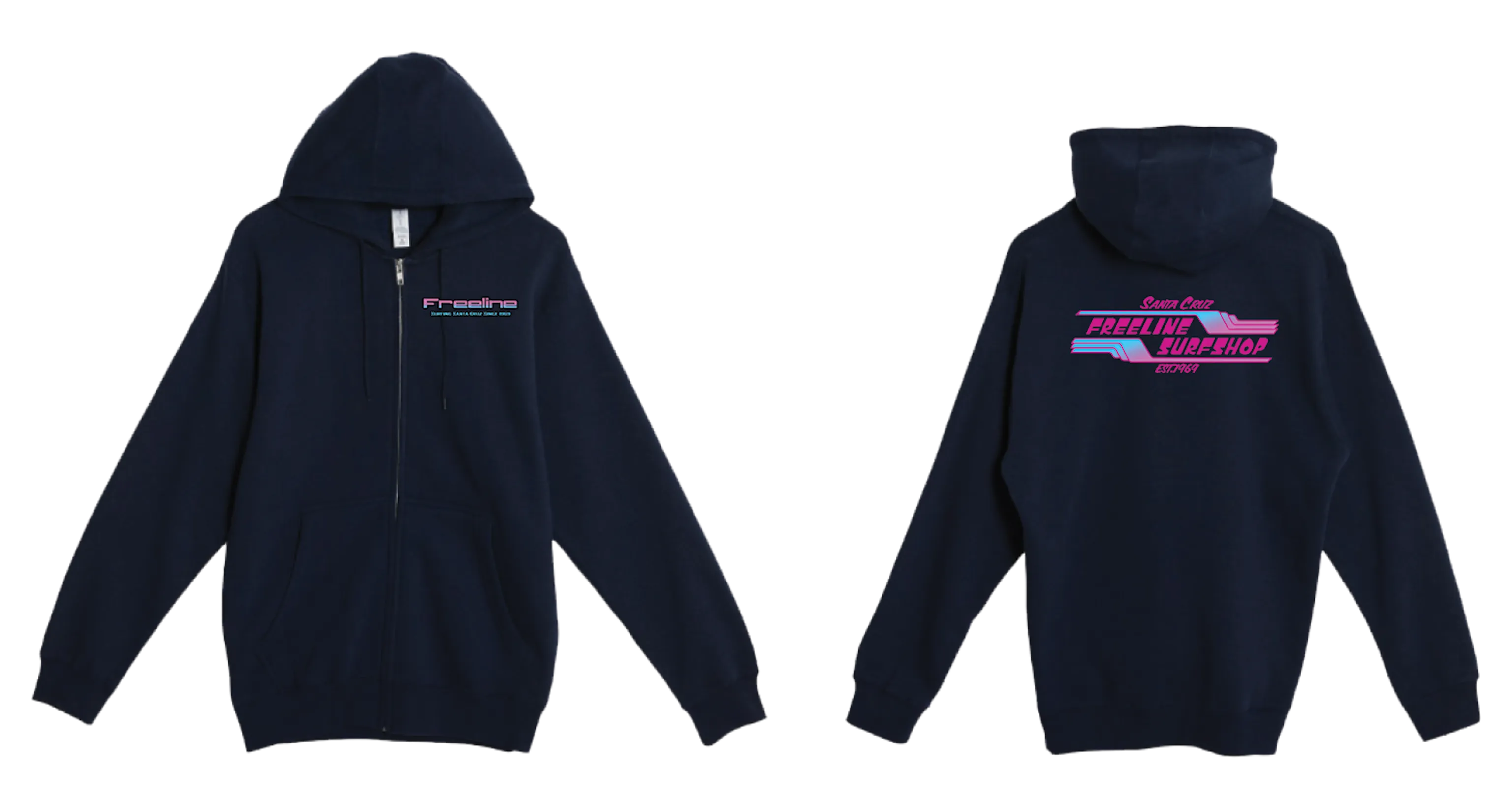 70s Neon Zip-Up Hoodie