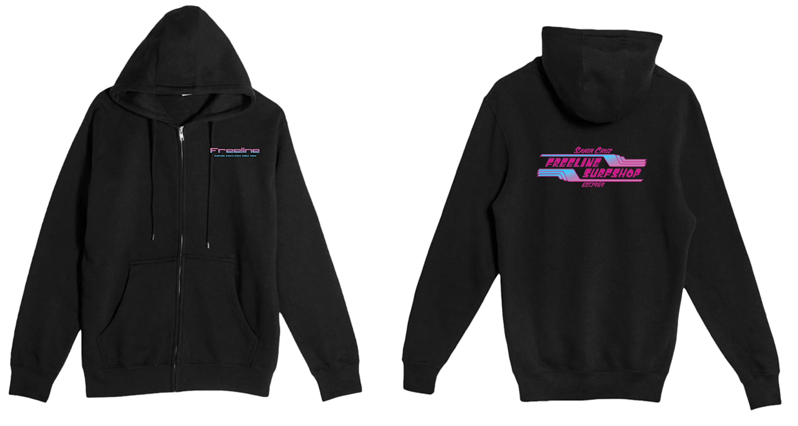 70s Neon Zip-Up Hoodie