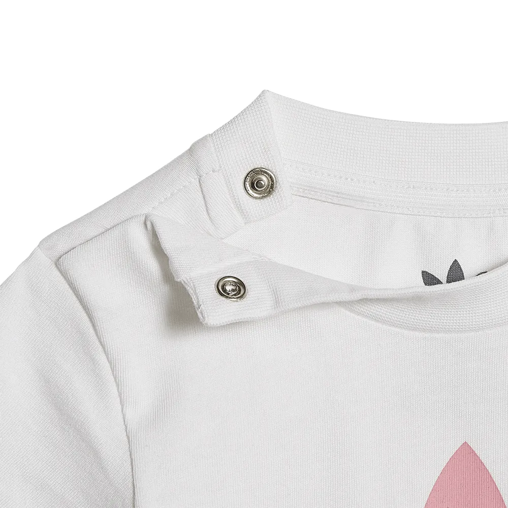 adidas Infants Short Tee Set - White / Bliss Pink