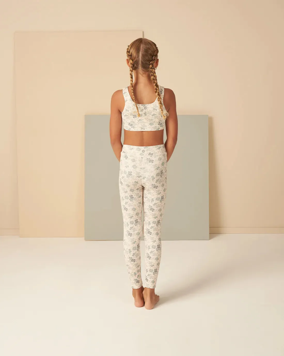 Blue Floral Sports Bra
