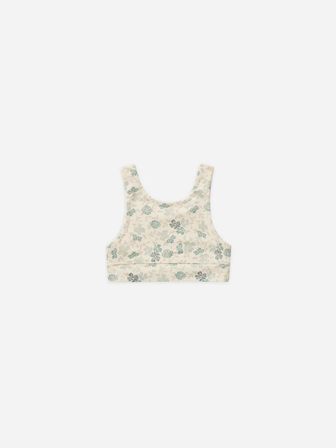 Blue Floral Sports Bra