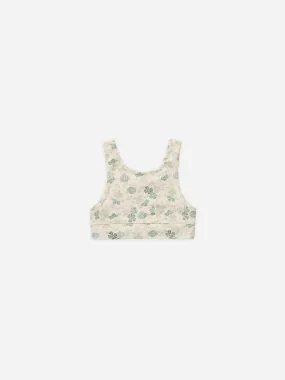 Blue Floral Sports Bra
