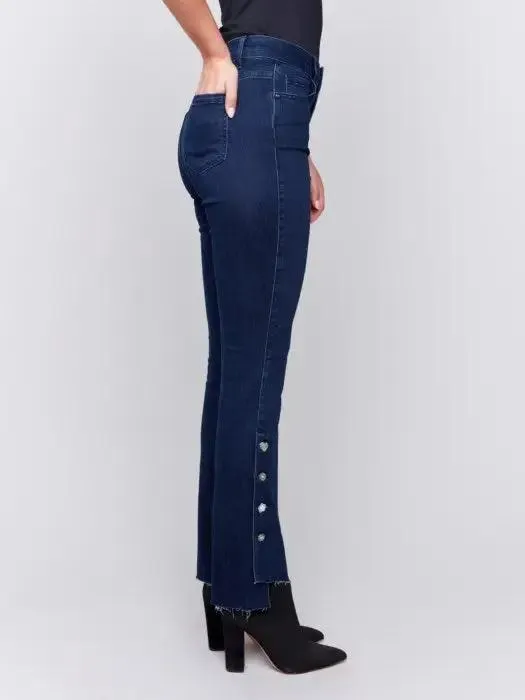 Bootcut Jeans with Gem Buttons