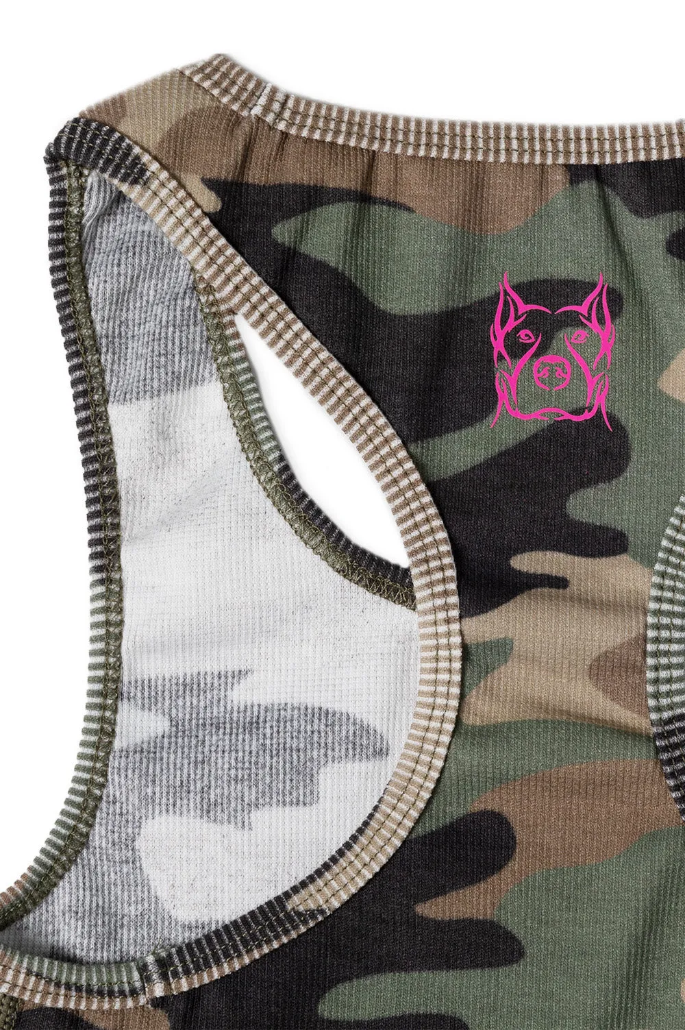 CAMO RIBBED TANK TOP