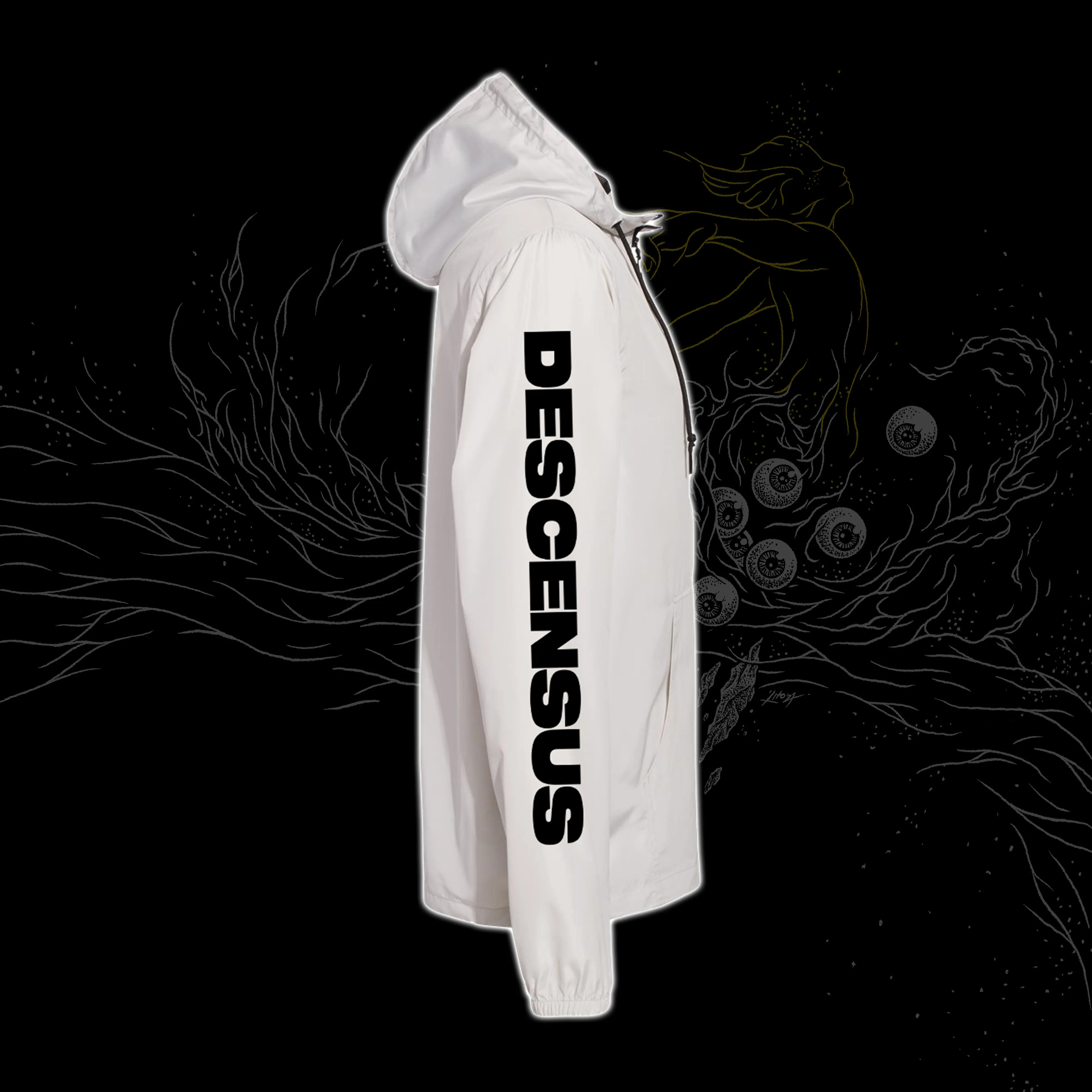 DESCENSUS SPIRAL Windbreaker (White Smoke)
