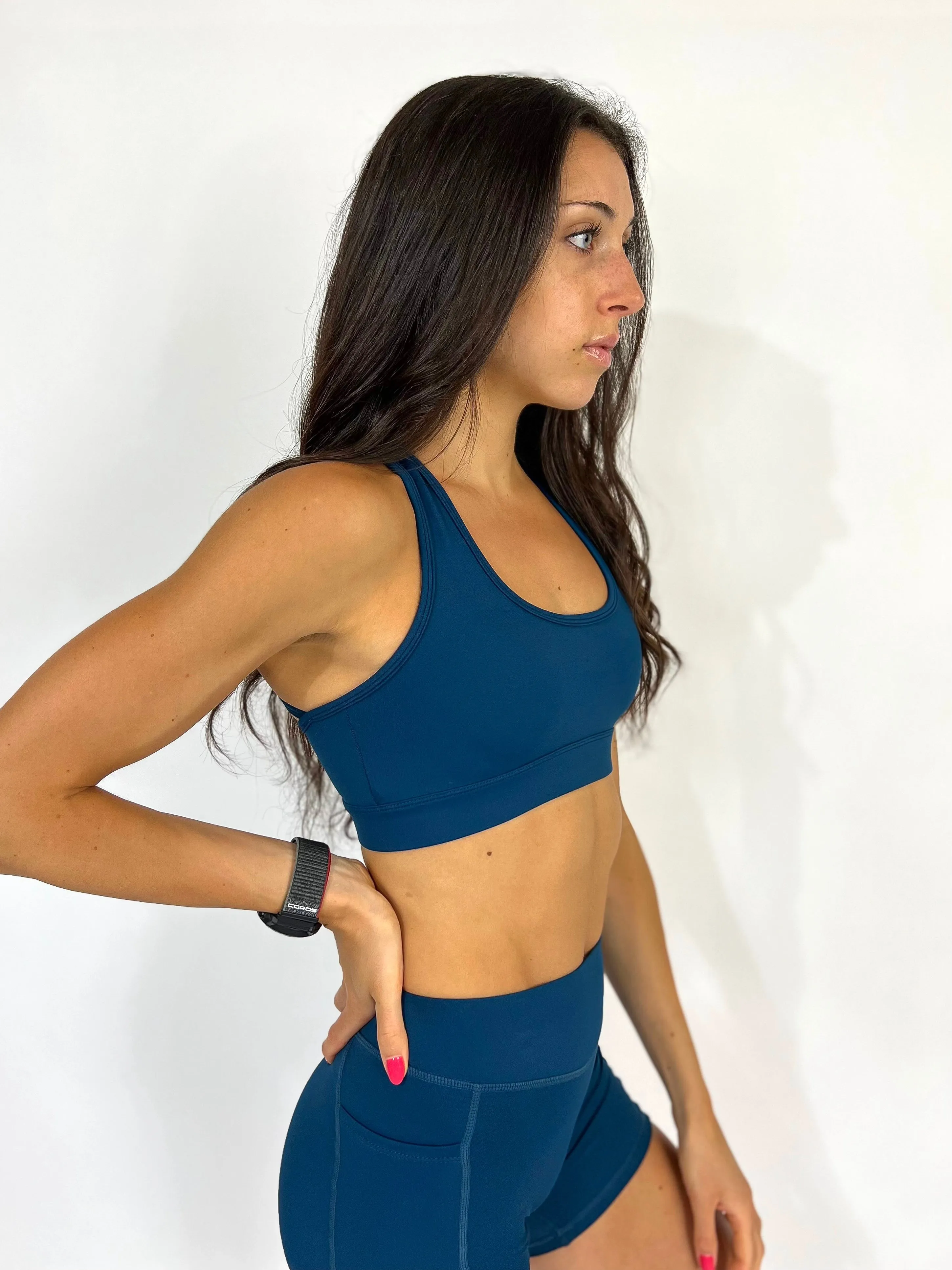 Faster Than Light Sports Bra- Deep Sea