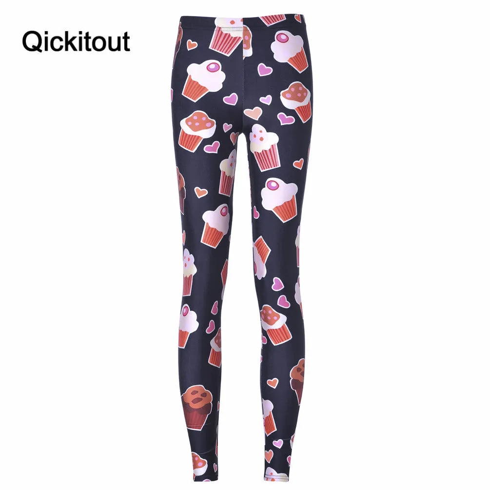 Free shipping New Hot Women New Pants Women Trousers Fashion Black chocolate ice cream Pant Capris Cute New Fitness