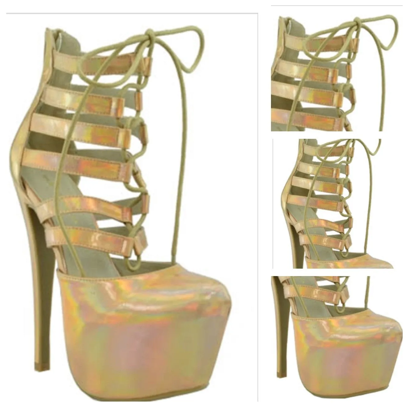 Gold Central Heels
