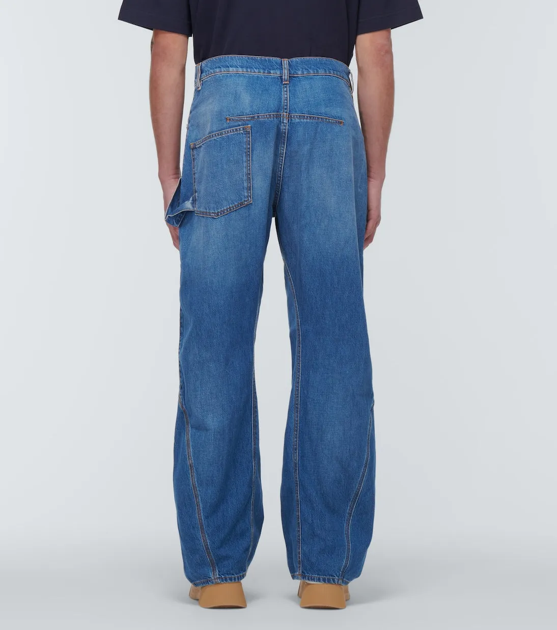 Jw Anderson Wide Leg Twist Jeans, Blue