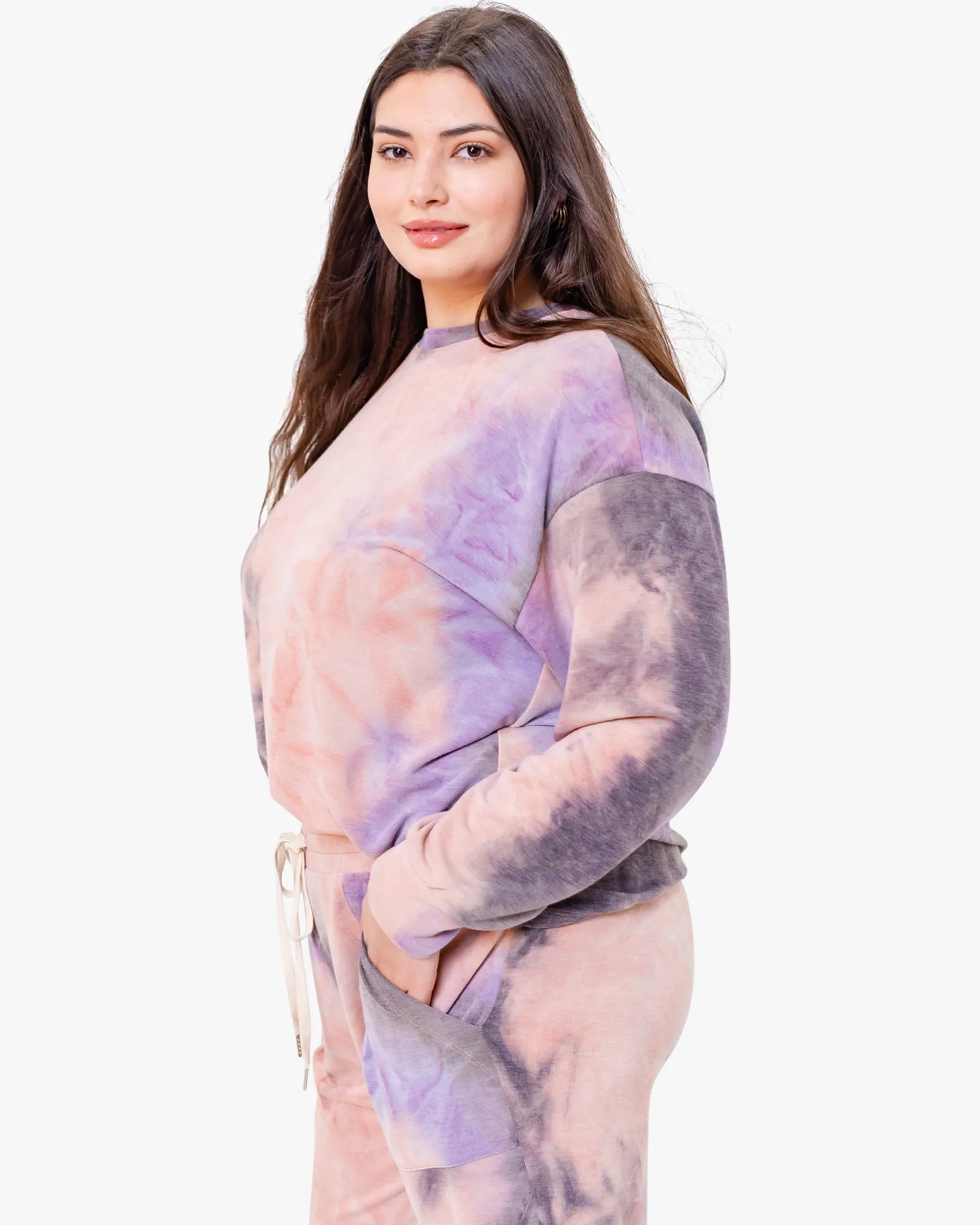 Lauren Tie-Dye Pullover Sweatshirt | Pink / Lilac