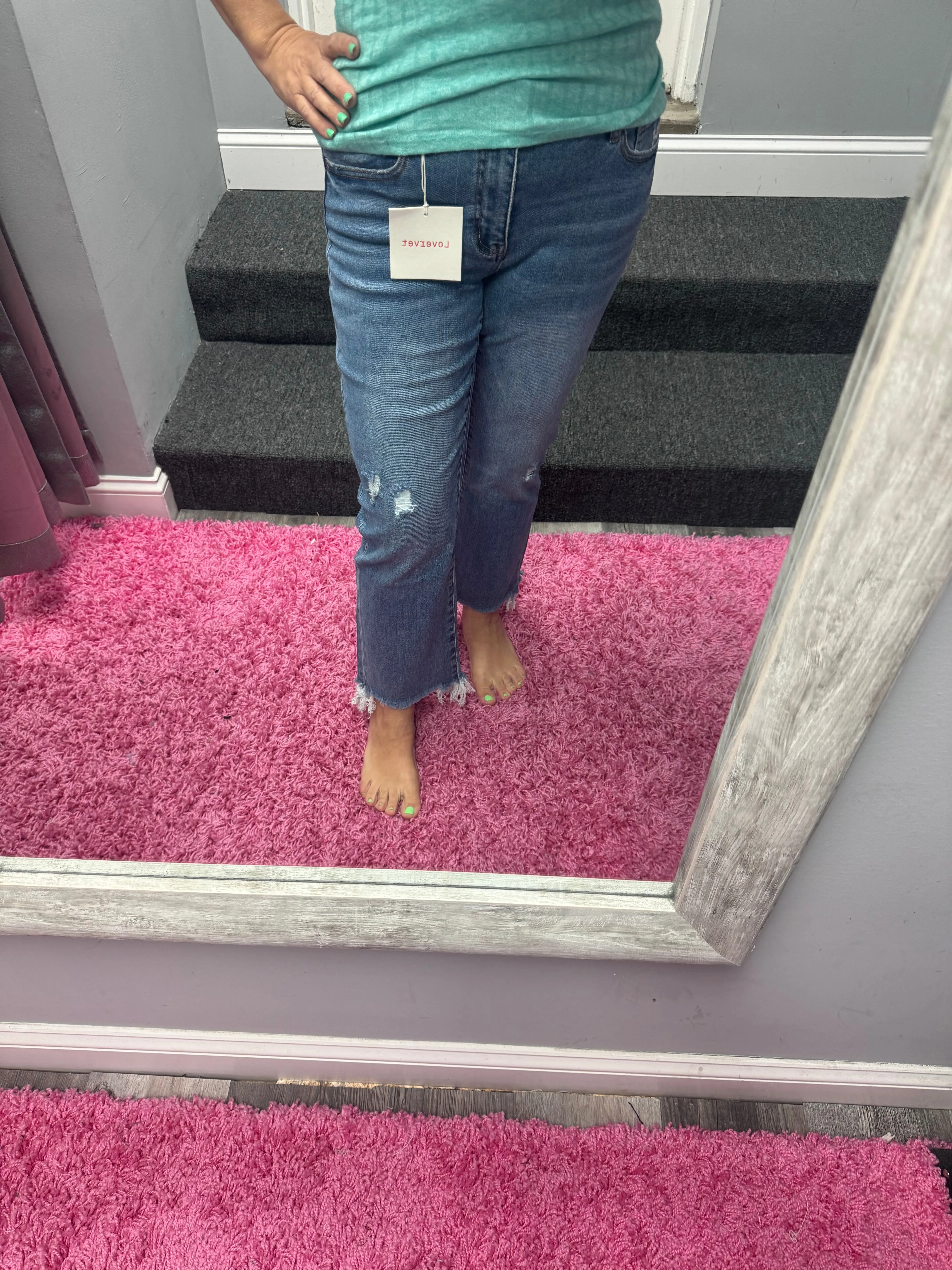 LOVERVET BY VERVET MID RISE ANKLE BOOTCUT JEANS