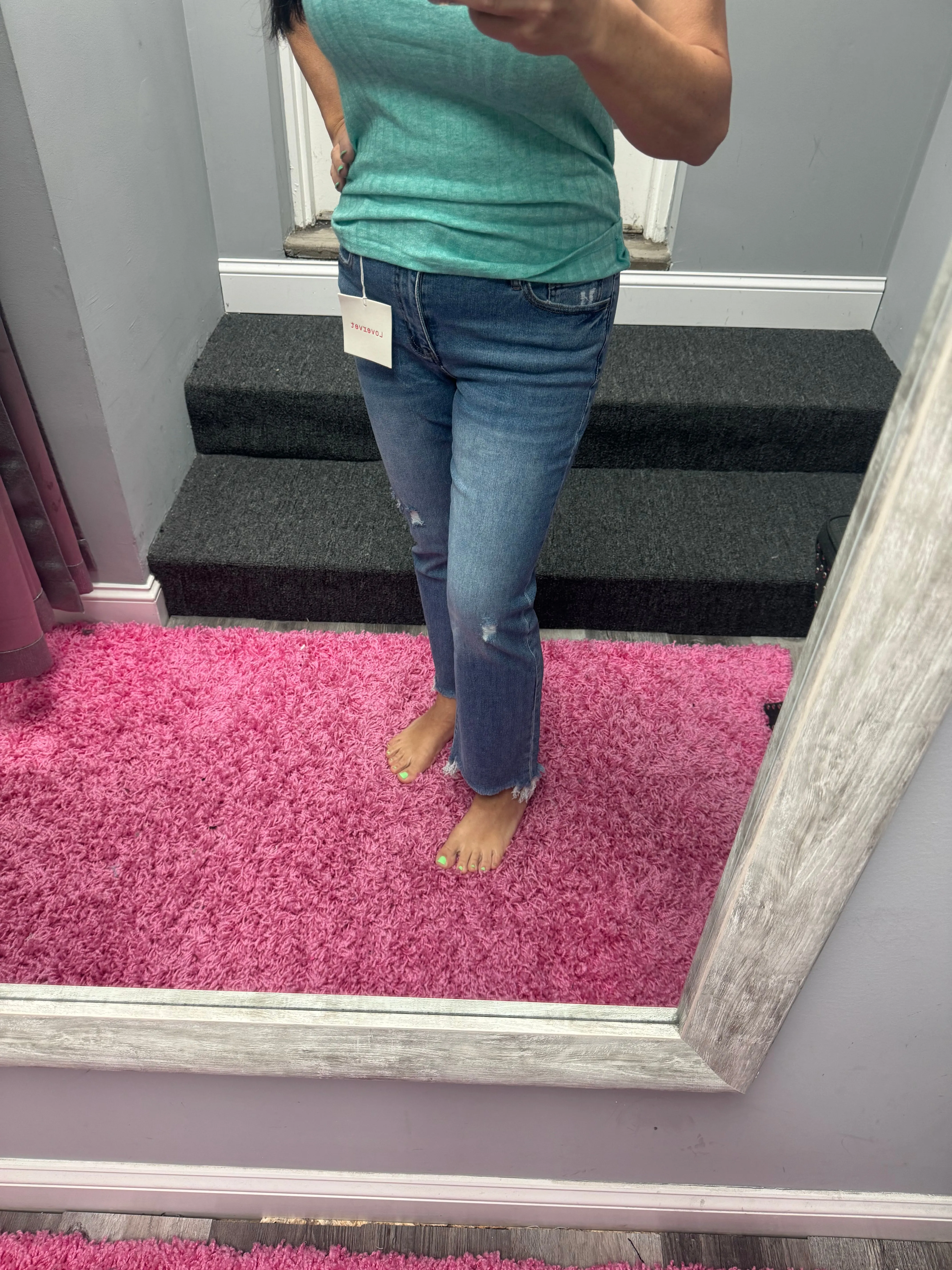 LOVERVET BY VERVET MID RISE ANKLE BOOTCUT JEANS