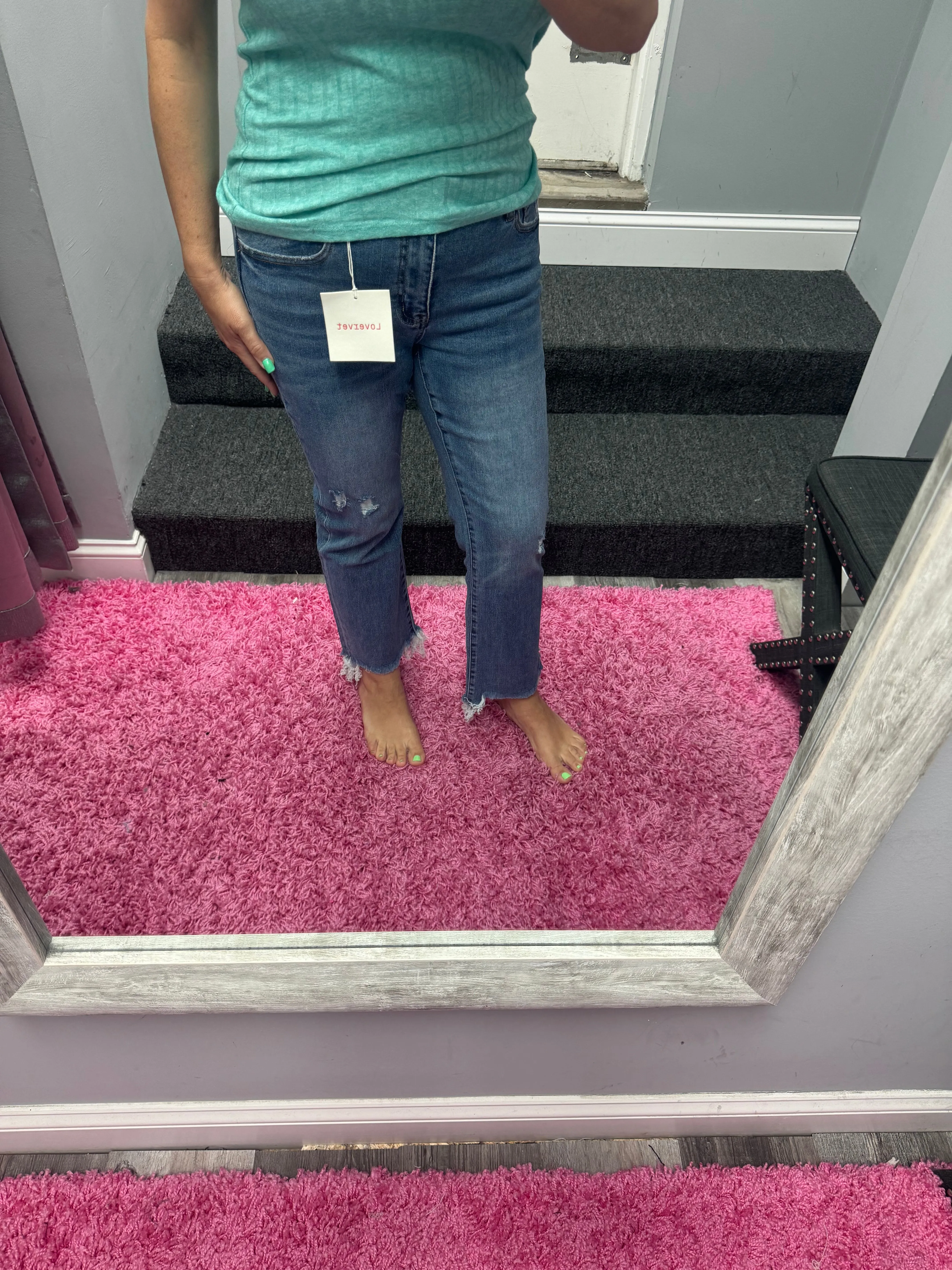 LOVERVET BY VERVET MID RISE ANKLE BOOTCUT JEANS