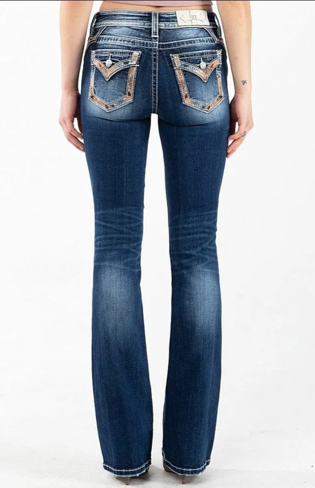 *PVM* Miss Me Fall Stitch Bootcut Jeans