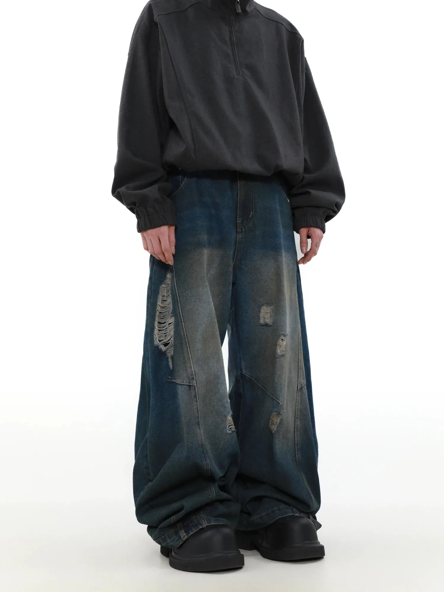 Rugged Wide-Leg Jeans