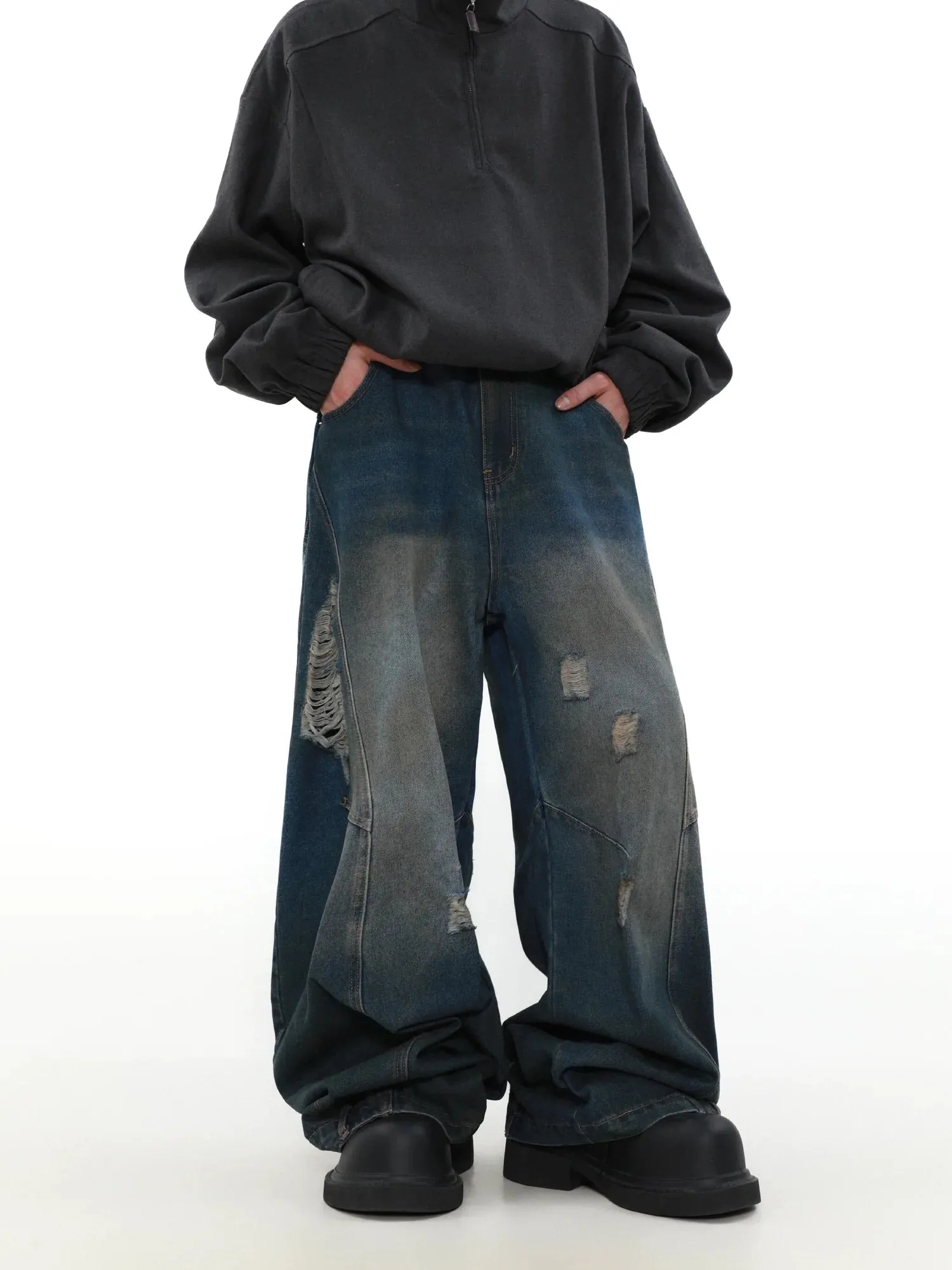 Rugged Wide-Leg Jeans