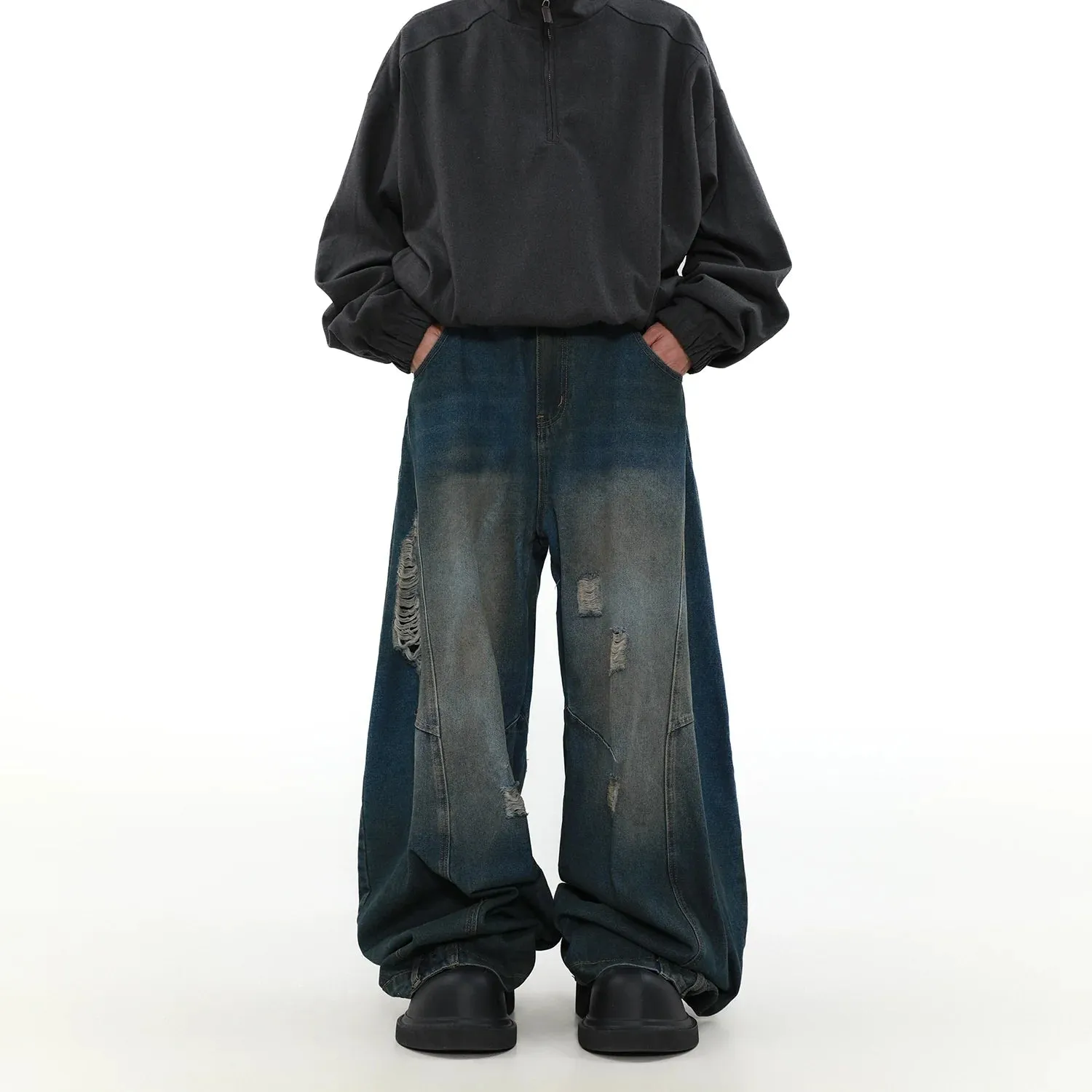 Rugged Wide-Leg Jeans