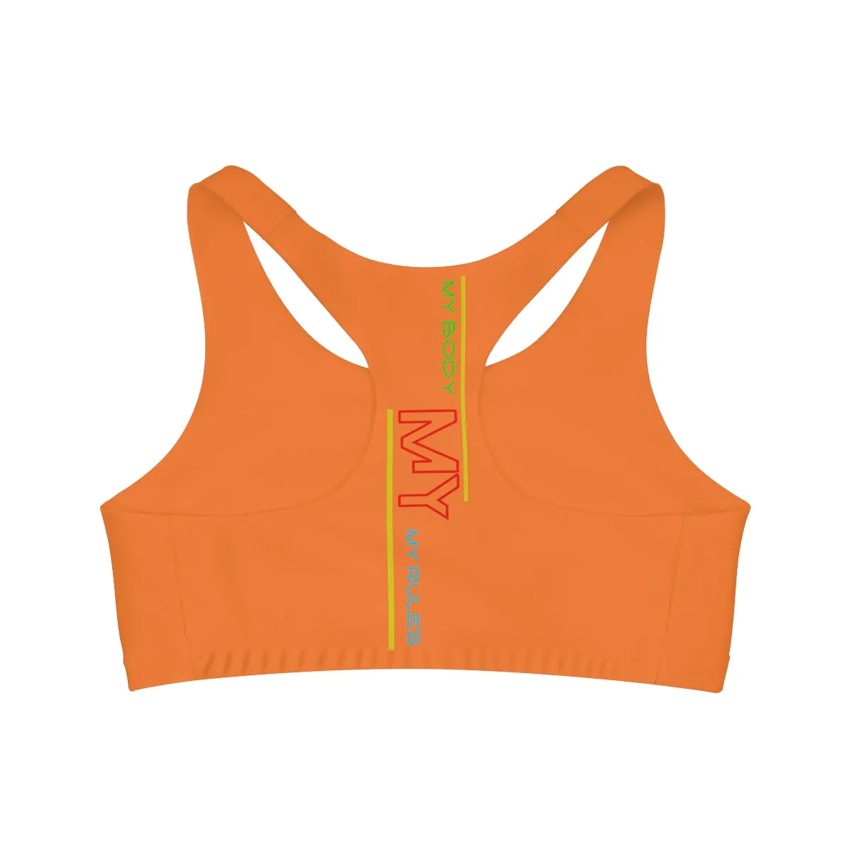 Sports Bra ( My body My rules ) Orange