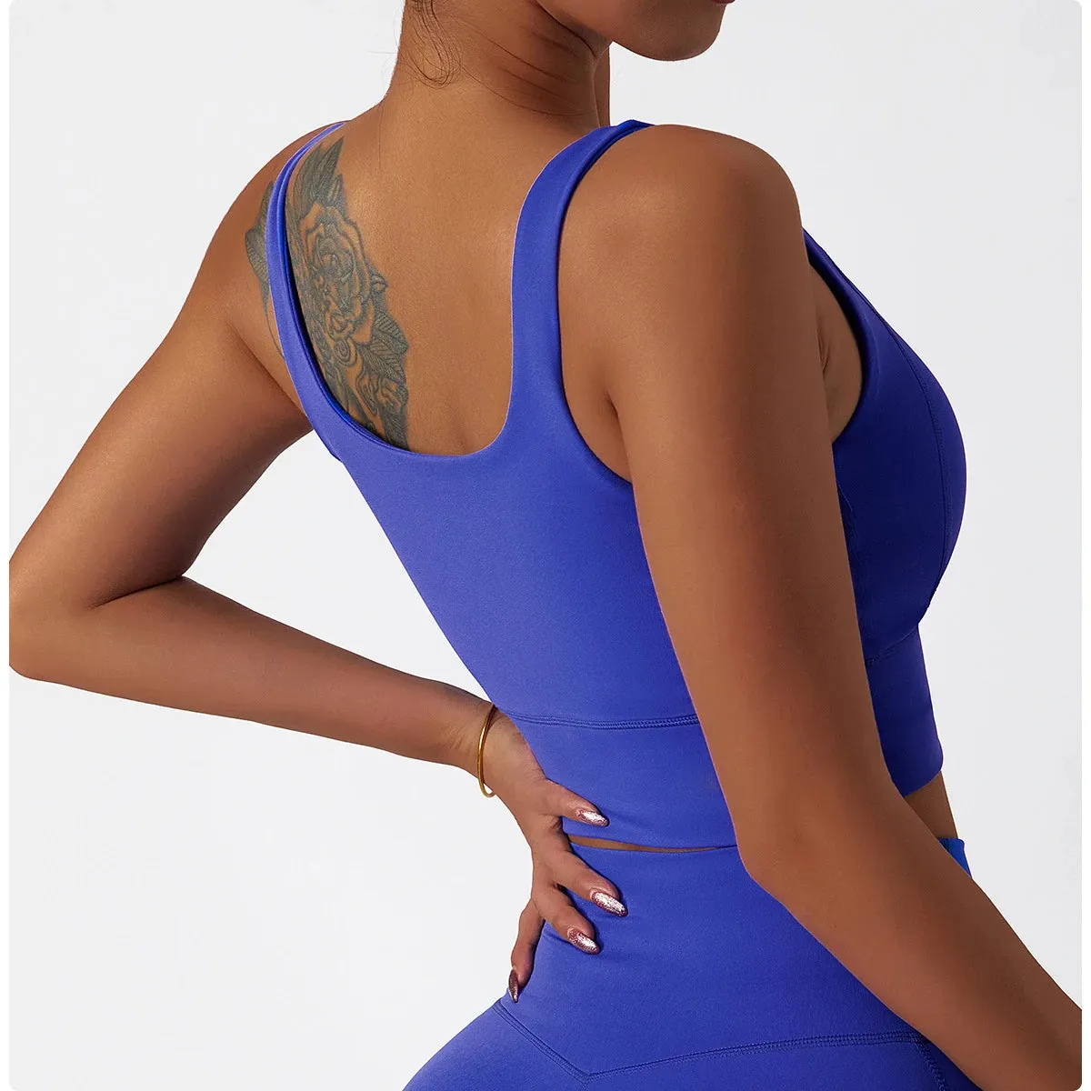 Square Neck Crop Sports Bra