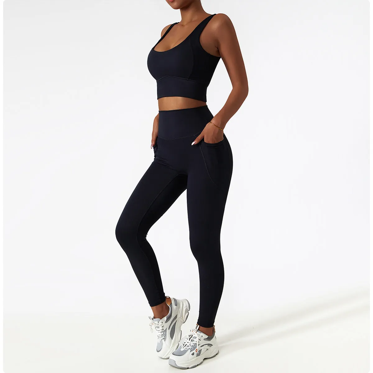 Square Neck Crop Sports Bra