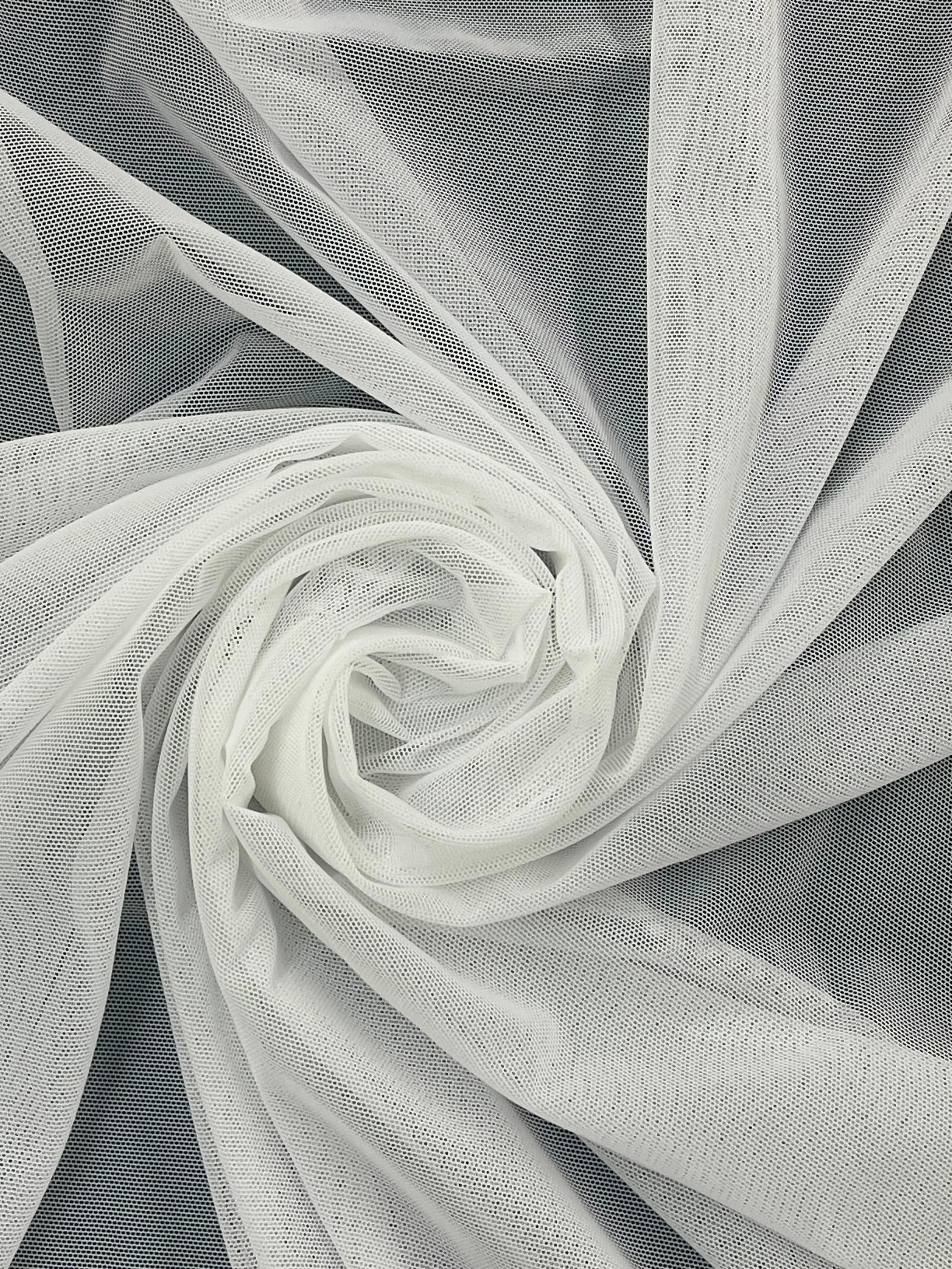 White Stretch Mesh , Fabric by the 1/2 Meter