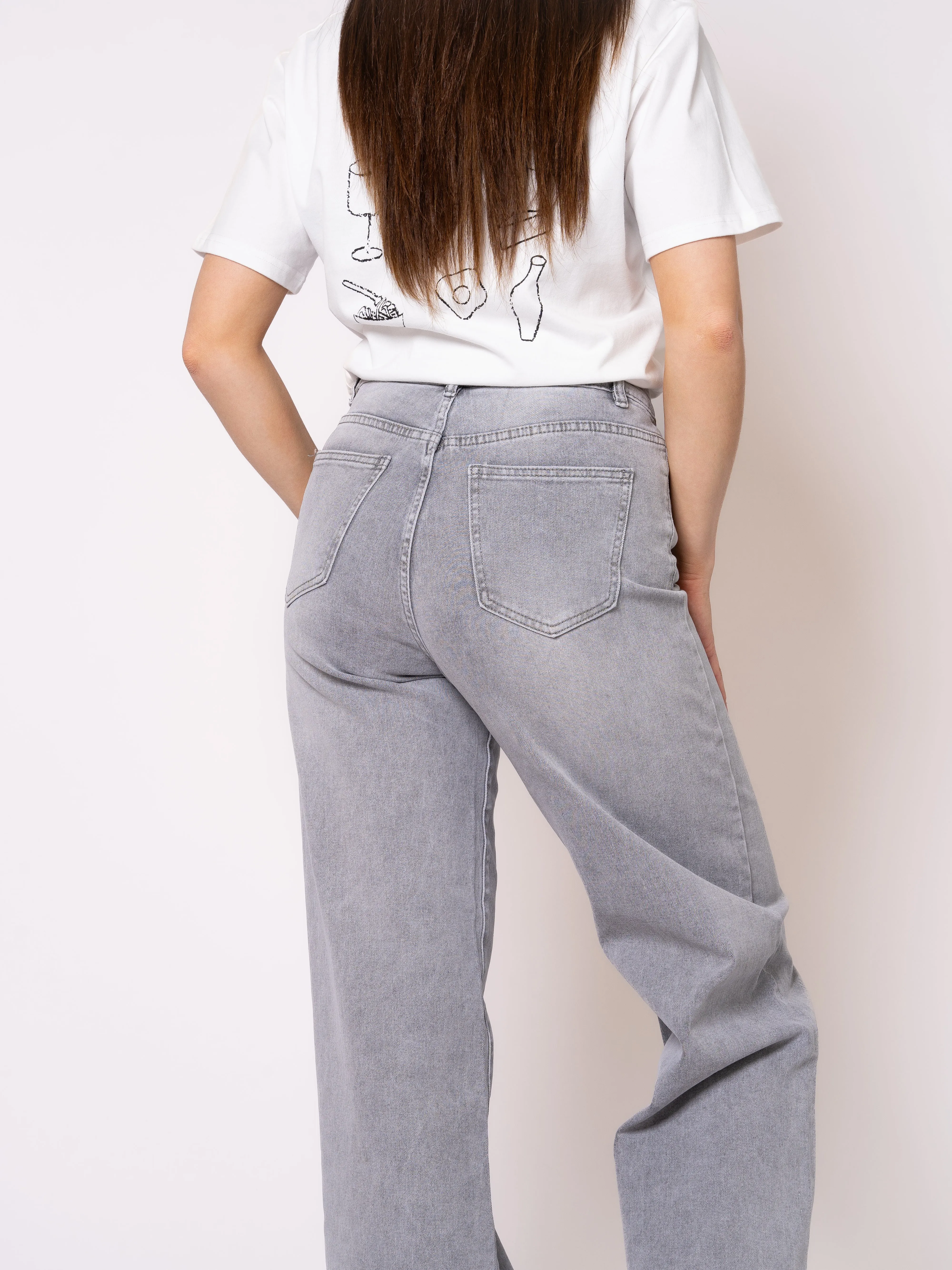 Wide Leg Jeans Madison - Grau