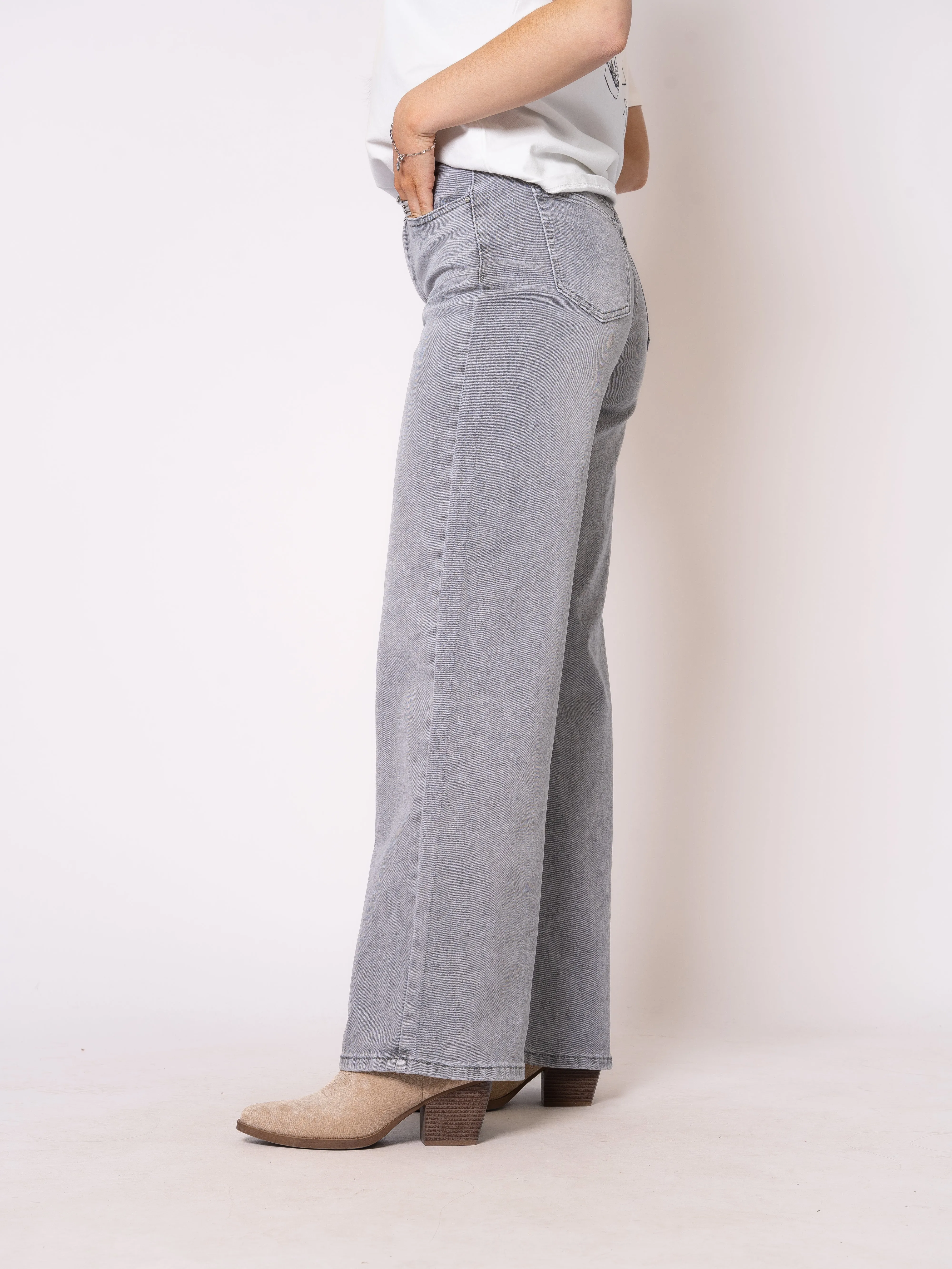 Wide Leg Jeans Madison - Grau