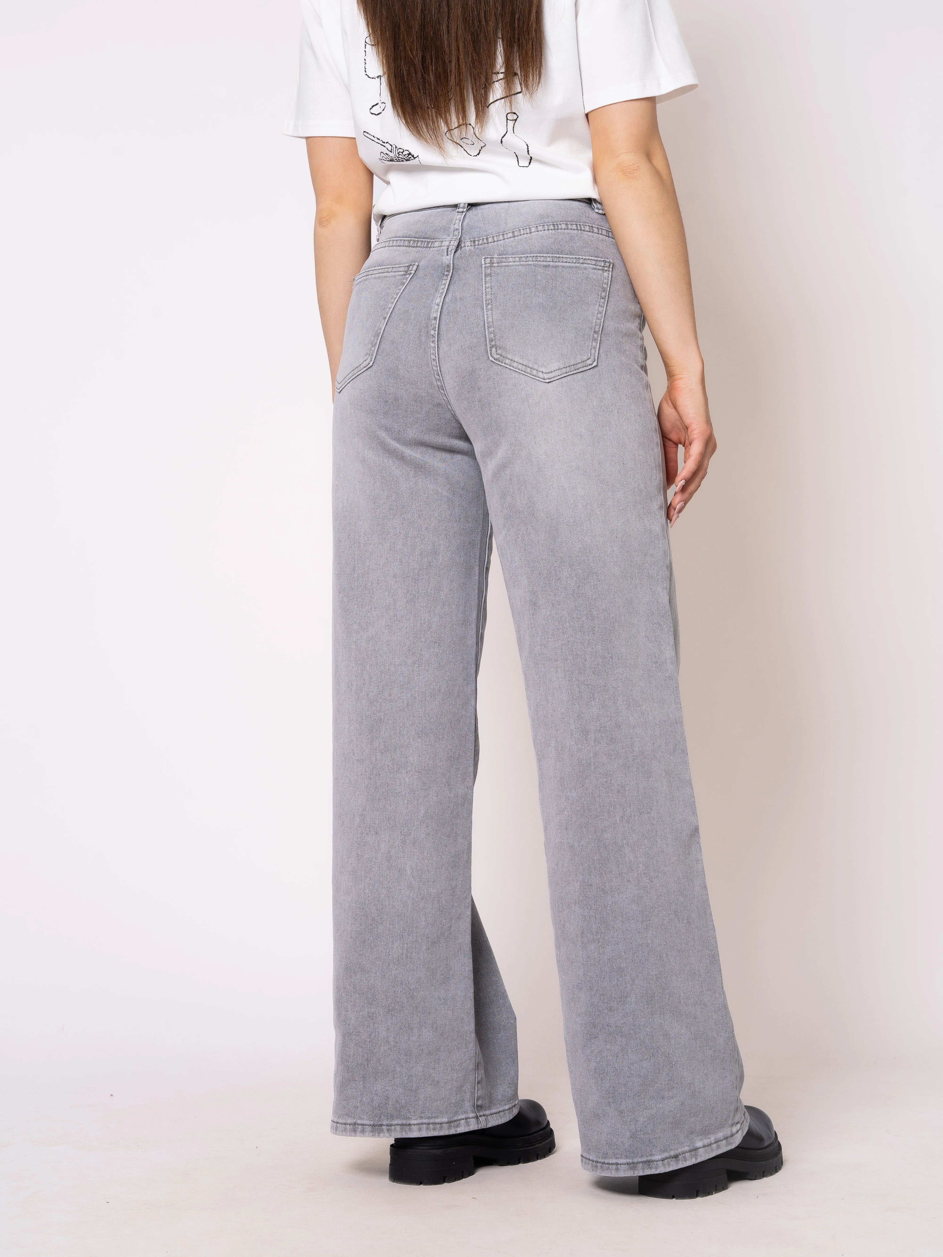 Wide Leg Jeans Madison - Grau
